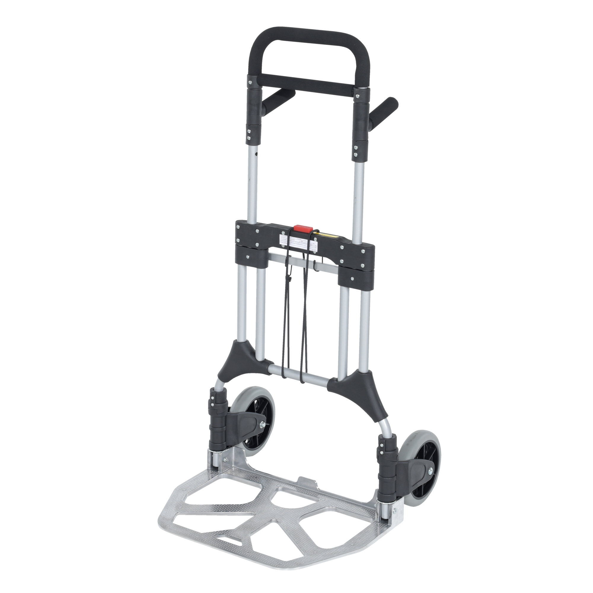 Vestil Aluminum Foldaway Hand Truck - 600-Lb. Capacity, 15.5in. Nose Plate, 8in. Rubber Casters, Model# FHC-600
